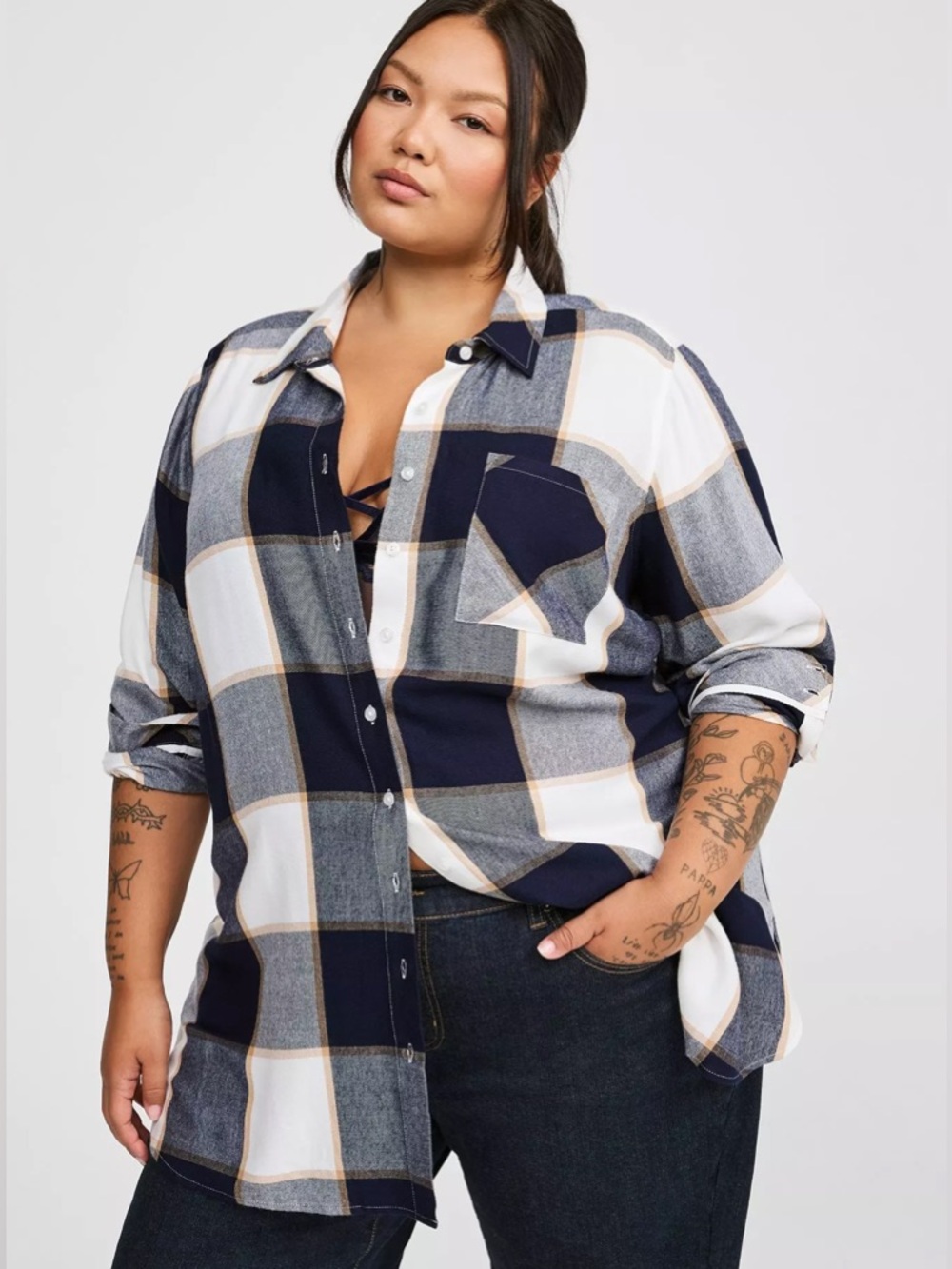 Torrid Lizzie Long Sleeve Tunic Shirt